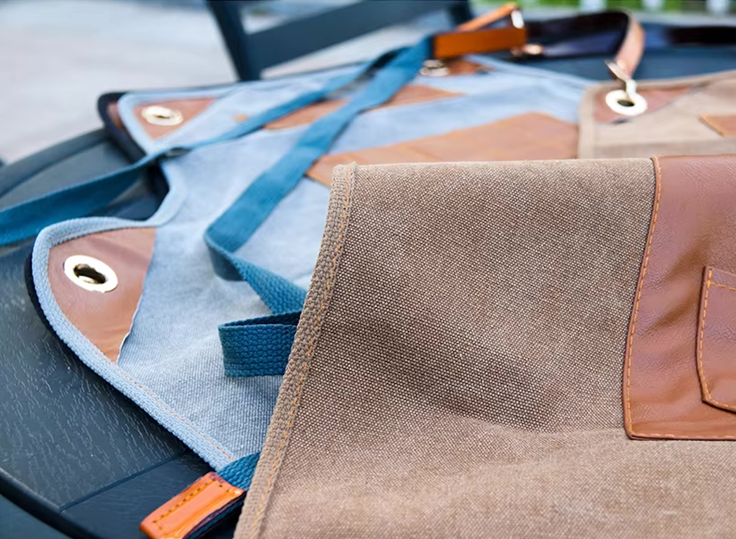 Delantal Bolsillos de Cuero