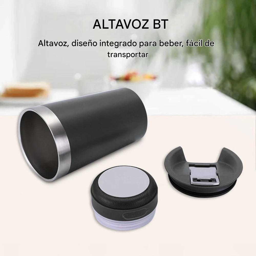 Termo inalámbrico inteligente con radio para música , resistente al agua, con abridor de botellas incorporado. Capacidad: 473 ml