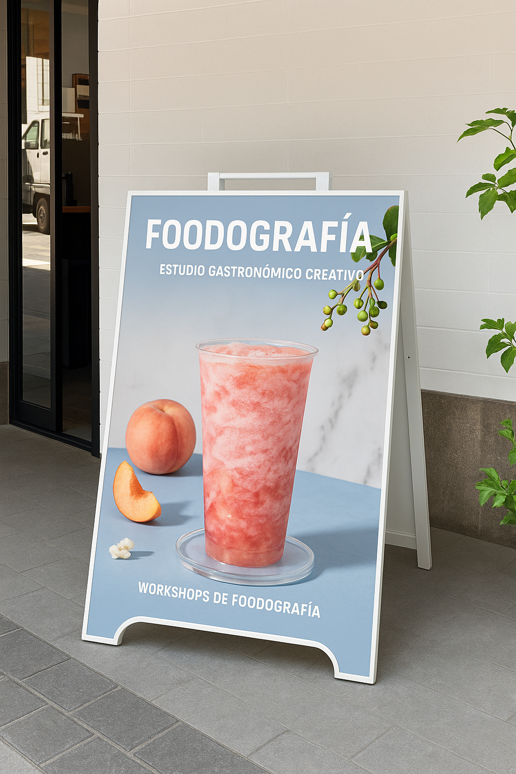 Caballete con adhesivo