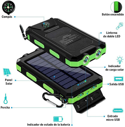 Banco de energía Solar portátil de 20000mAh