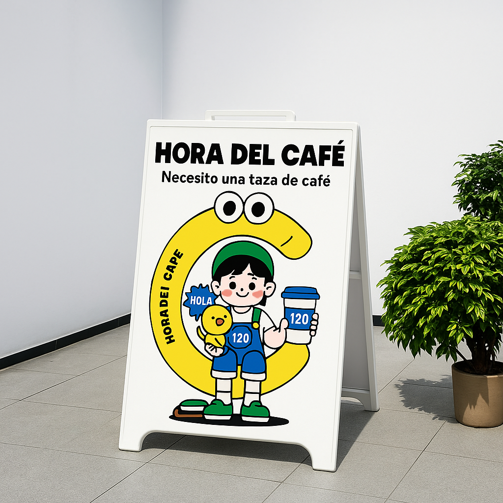 Caballete con adhesivo