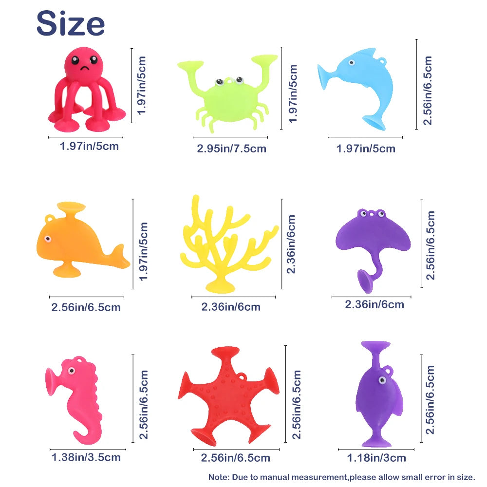 Juguetes de Animales Marinos con Ventosas – Bloques de Construcción para Baño y Viaje