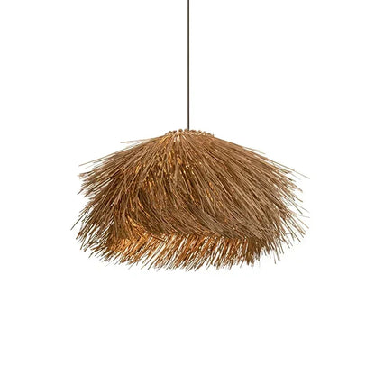 Lámpara Colgante de Ratán Luz LED – Estilo Japonés Wabi-Sabi para Restaurantes, Bares y Decoración del Hogar