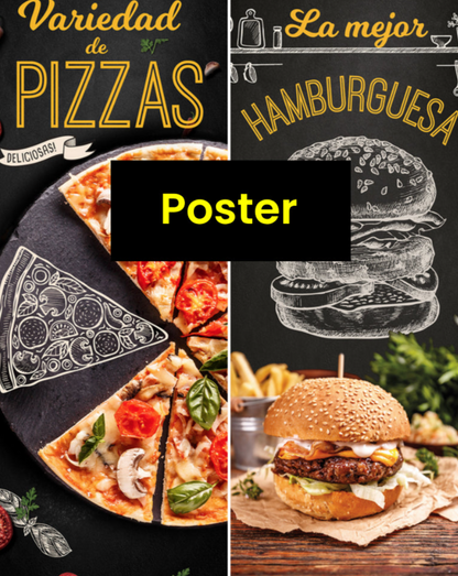 SET de Posters de comida