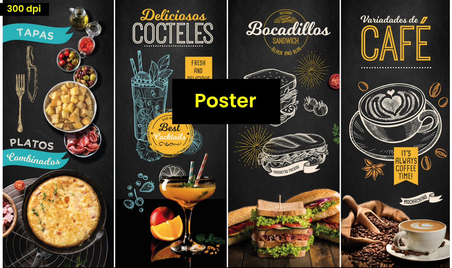 SET de Posters de comida