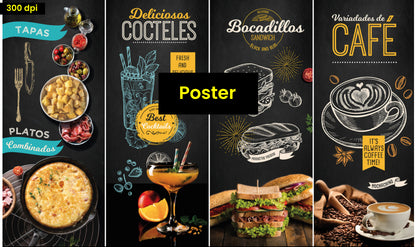 SET de Posters de comida