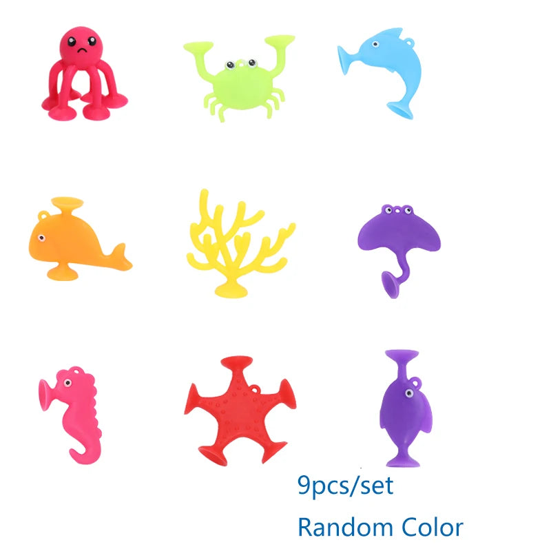 Juguetes de Animales Marinos con Ventosas – Bloques de Construcción para Baño y Viaje