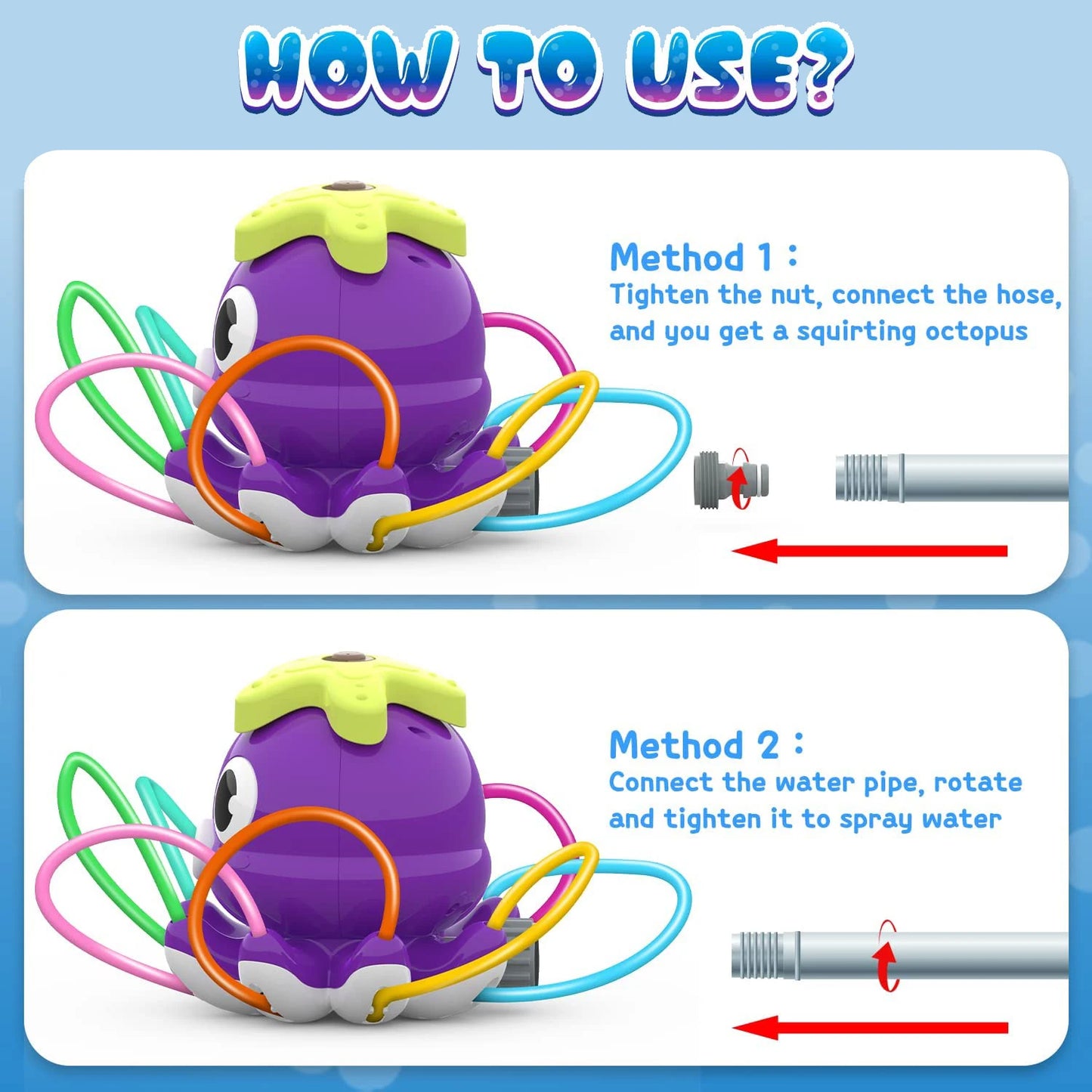 Pulpo Aspersor de Agua para Niños – Juguete de Verano para Jardín y Patio
