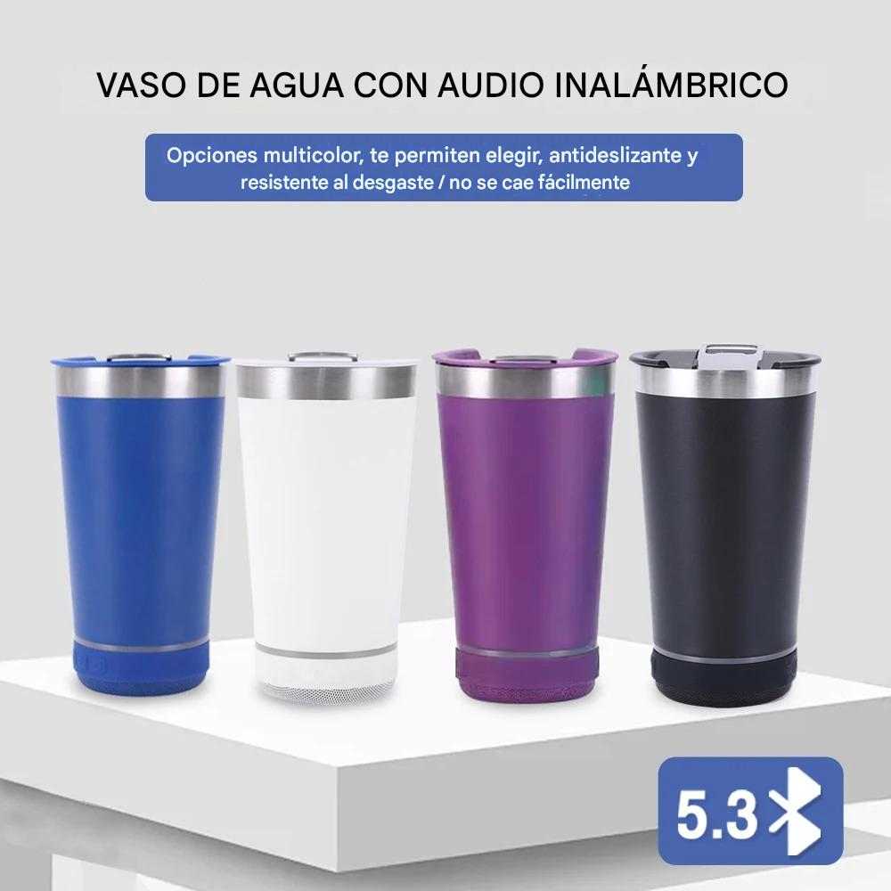 Termo inalámbrico inteligente con radio para música , resistente al agua, con abridor de botellas incorporado.  Capacidad: 473 ml