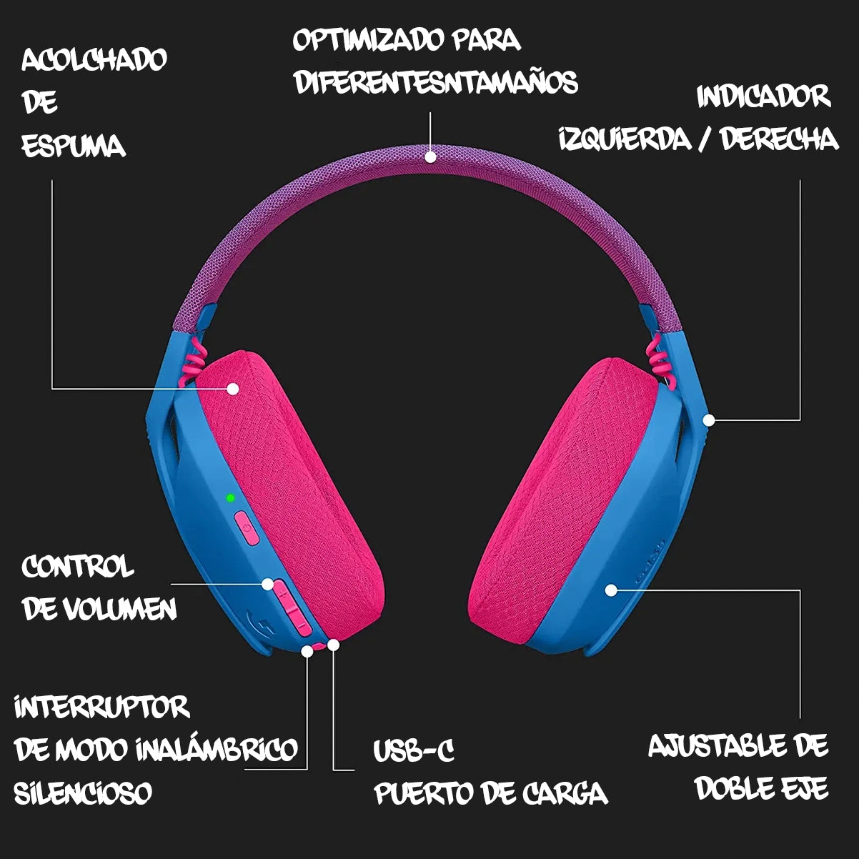 Audífonos Gamer inalámbricos Logitech G Series G435